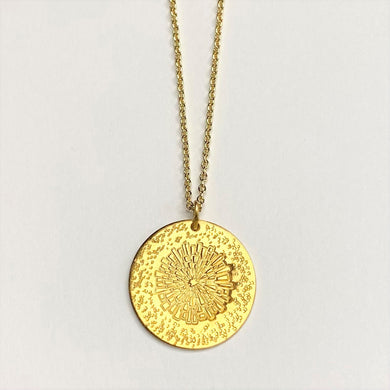 'Remembering' by Ashley Campbell - Gold Plated Diamond Dusted Coin Pendant Necklace