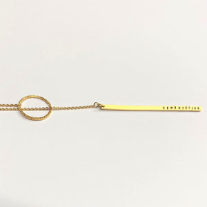 'Remembering' by Ashley Campbell - Gold Plated Diamond Dusted Lariat Necklace