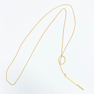 'Remembering' by Ashley Campbell - Gold Plated Diamond Dusted Lariat Necklace