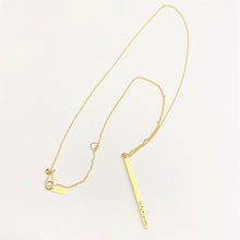 Load image into Gallery viewer, &#39;Remembering&#39; by Ashley Campbell - Gold Plated Diamond Dusted Long Bar Necklace