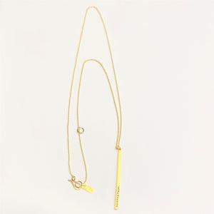 'Remembering' by Ashley Campbell - Gold Plated Diamond Dusted Long Bar Necklace