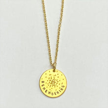 Load image into Gallery viewer, &#39;Remembering&#39; by Ashley Campbell - Gold Plated Diamond Dusted Mini Coin Pendant Necklace