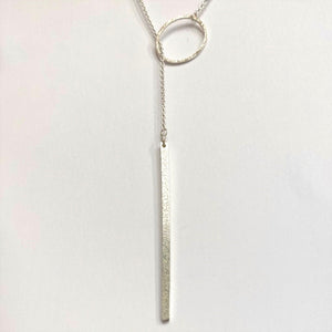 'Remembering' by Ashley Campbell - Sterling Silver Diamond Dusted Lariat Necklace